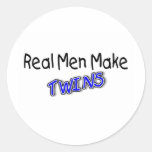 Real Men Make Twins Blue Sticker