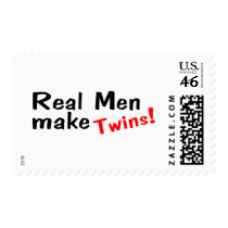 Real Men Make Twins postage