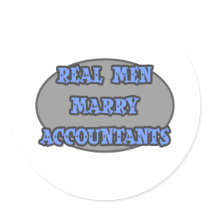 Real Men Marry Accountants Round Stickers