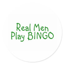 Real Men Play Bingo 2 Round Sticker