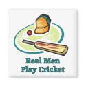Real Men Play Cricket Magnets by pacificsportsgifts Real Men Play Cricket Magnets
