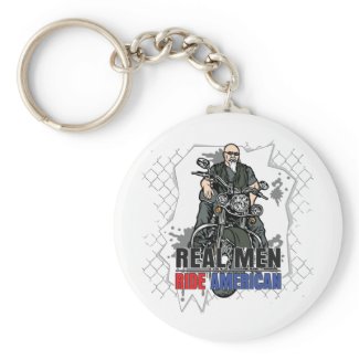 Real Men Ride American keychain
