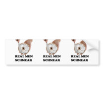 Real Men Schmear bumper stickers by jonnydowntown Real Men Schmear bumper stickers