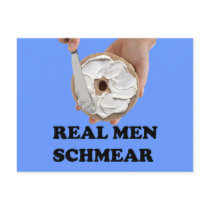 Real Men Schmear postcards by jonnydowntown Real Men Schmear postcards