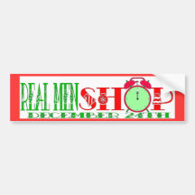 REAL MEN SHOP DECEMBER 24TH BUMPER STICKER