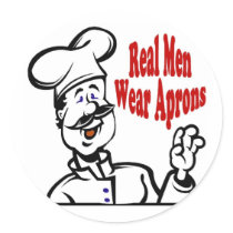Real Men Wear Aprons stickers by figstreetstudio Real Men Wear Aprons stickers