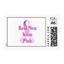 Real Men Wear Pink Breast Cancer Postage