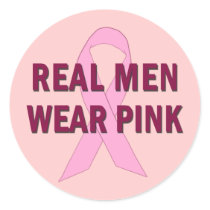 Real Men Wear Pink for Breast Cancer Awareness stickers by CancerSupport Real Men Wear Pink for Breast Cancer Awareness stickers
