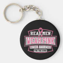 REAL Men Wear Pink For The Cure Breast Cancer Key Chain