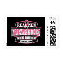Real Men Wear Pink For The Cure Breast Cancer Postage Stamp