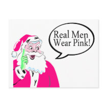 Real Men Wear Pink (Santa) postcards by CelebrationZazzle Real Men Wear Pink (Santa) postcards
