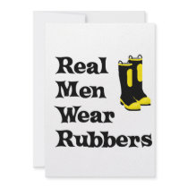 Real Men Wear Rubbers Personalized Invitations