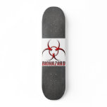 Real RAW Carbon Fiber Textured Biohazard Symbol Skate Board Deck