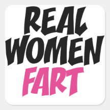 Real women fart square sticker