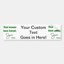 Real Women Have Bonsai , design with shears Bumper Stickers