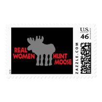 Real Women Hunt Moose Stamps