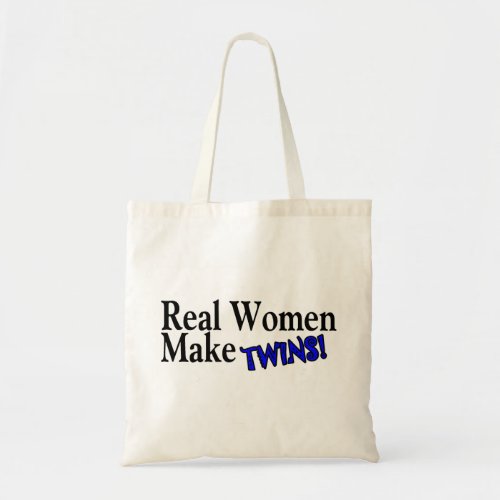 Real Women Make Twins Blue Canvas Bag