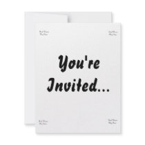 Real women play bass text design, quilted. custom invite