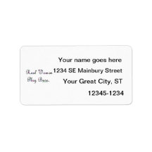 Real women play bass text design, quilted. personalized address label