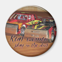 real women play in the dirt fridge magnets