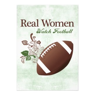 Real women watch football personalized invitations