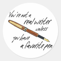 Real Writer Round Sticker