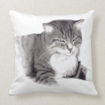 Realism Pencil Drawing of Cat, Kitten american mojo pillows
