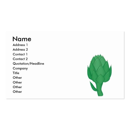 realistic artichoke business cards (front side)