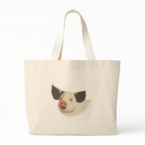 realistic baby pig tote bags