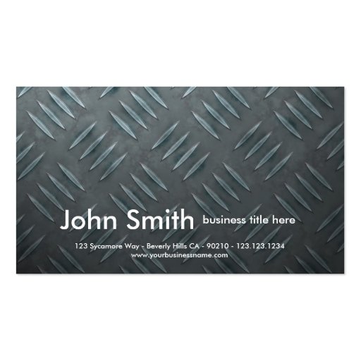 realistic diamondplate business card (front side)