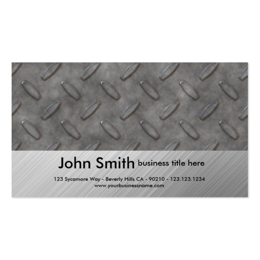 realistic diamondplate business card (front side)
