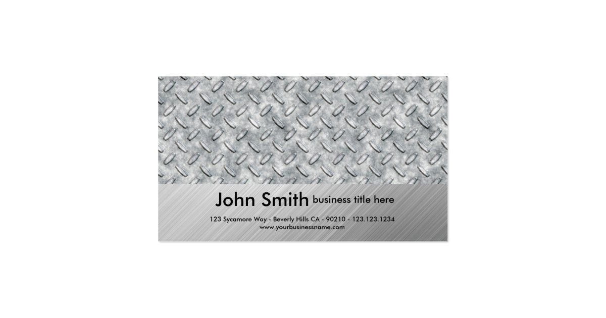 realistic diamondplate business card Zazzle