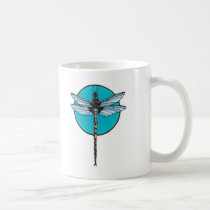 realistic dragonfly circle design mugs