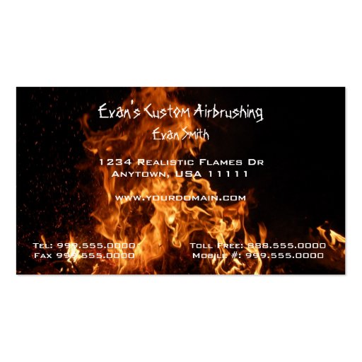 Realistic Flames Business Card