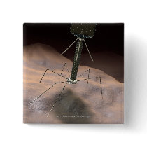 Realistic Illustration of bacteriophage Pinback Buttons