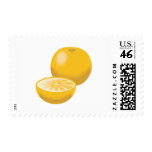 realistic orange tangerine postage