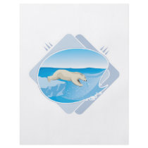realistic polar bear fishing flyer