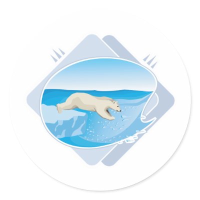 realistic polar bear fishing stickers by animalmadness