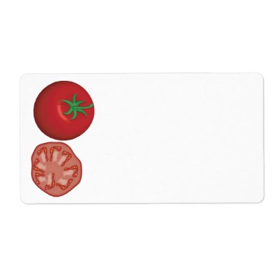 realistic red tomato custom shipping label