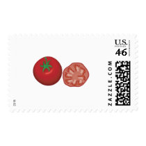 realistic red tomato stamp
