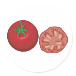 realistic red tomato round sticker