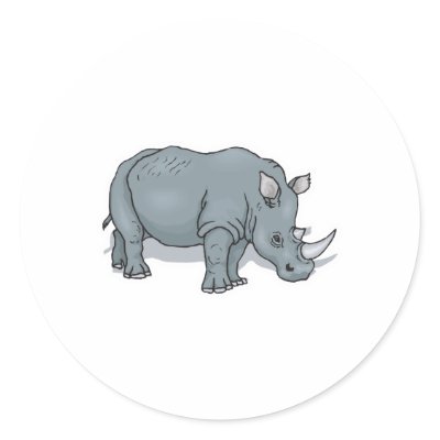 realistic rhinoceros design sticker by doonidesignsanimals