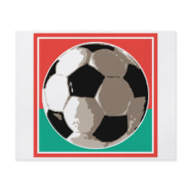 realistic soccer ball red and green background custom flyer