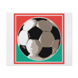 realistic soccer ball red and green background custom flyer