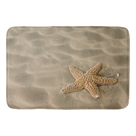 Realistic Soft Beach Sand with Starfish Bath Mats
