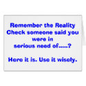 REALITY CHECK! cards by CharleyRobinson REALITY CHECK! cards