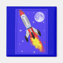 Really Cool Rocket in Space Fridge Magnets