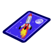Really Cool Rocket in Space Vinyl Magnets