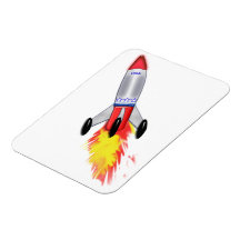Really Cool Rocket Rectangle Magnet