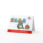 Really Cute Kiwi Cartoon Holiday Card